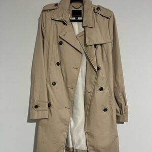 Banana Republic Khaki Double-Breasted Trench Coat